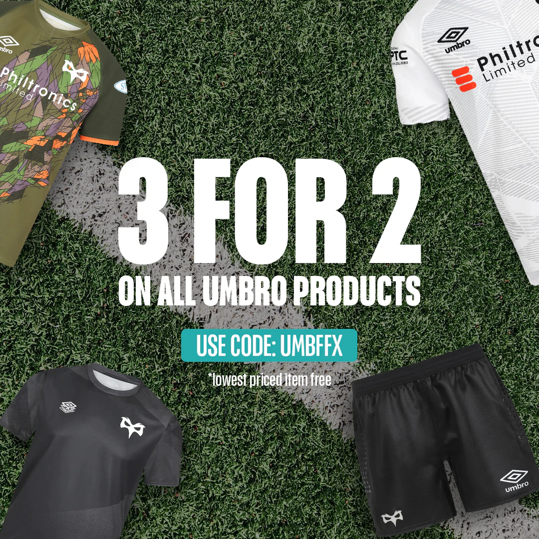 3 for 2 on our Umbro range