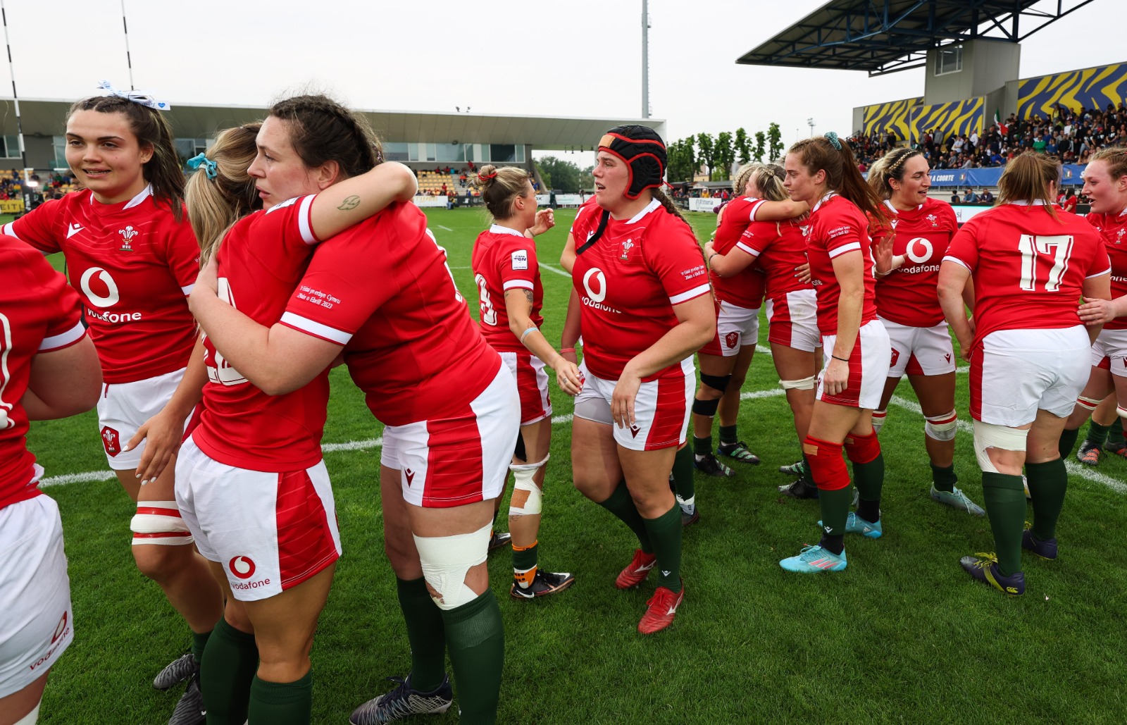 Wales women embrace