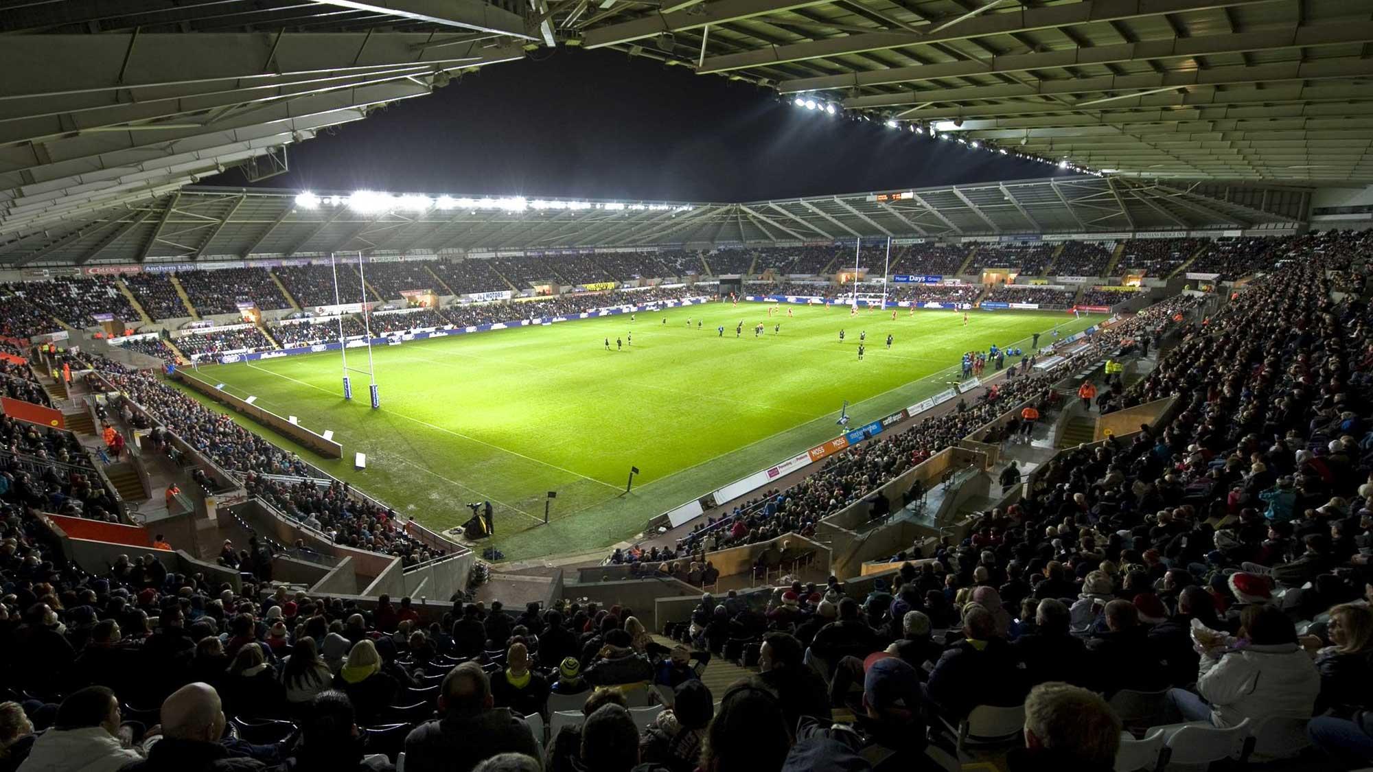 Panoramic view of the Swansea.com stadium