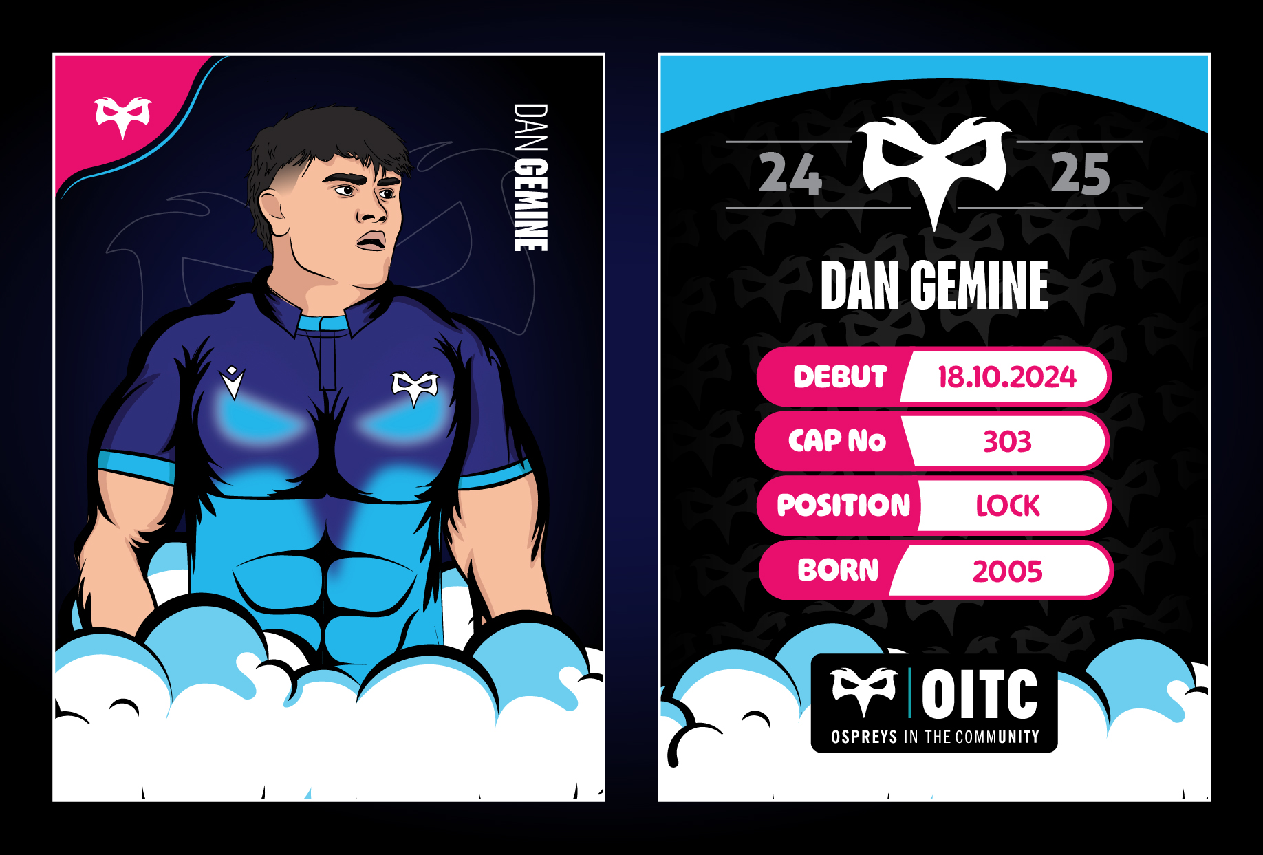 Dan Gemine Full trading Card 