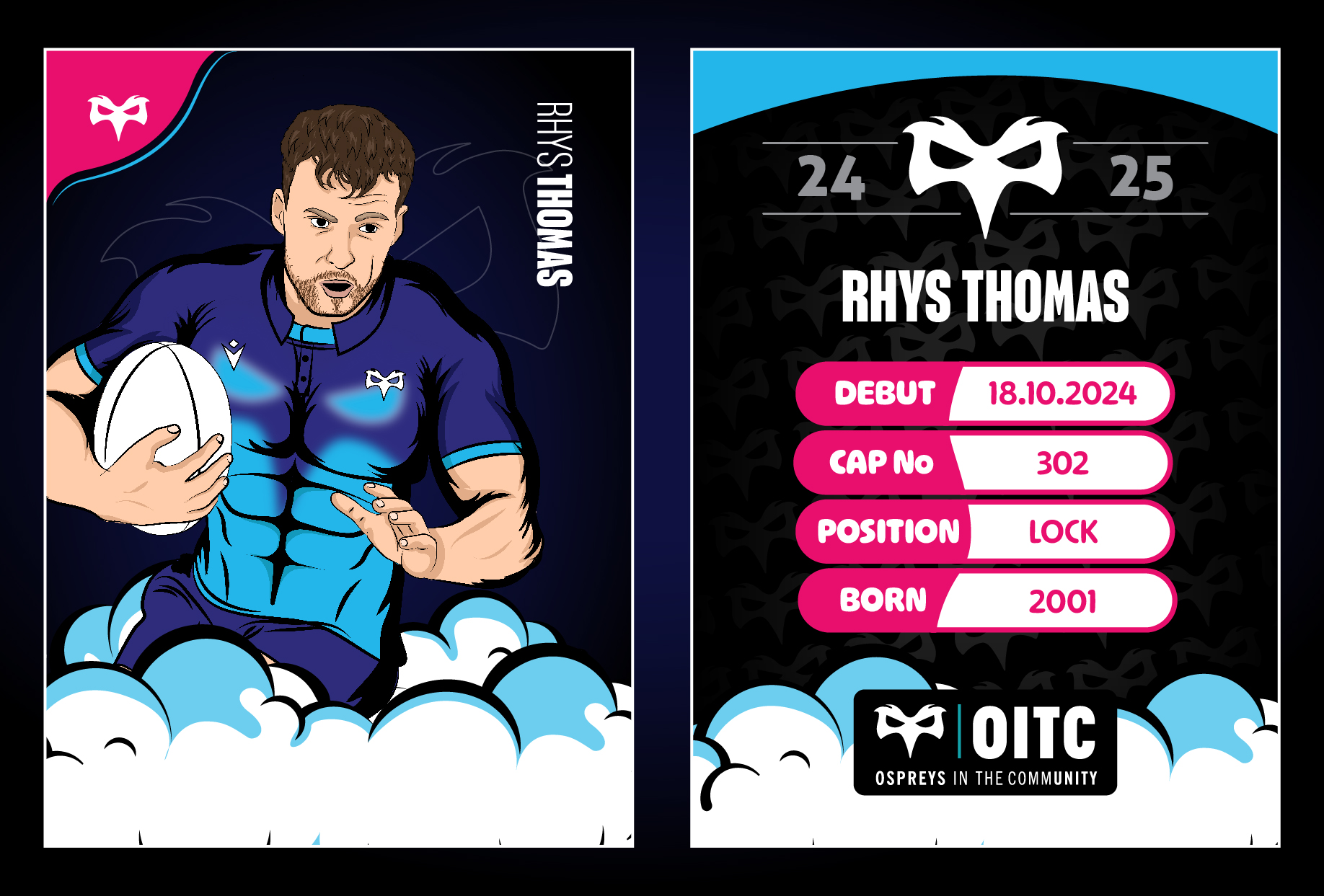 Rhys Thomas Full Trading Card