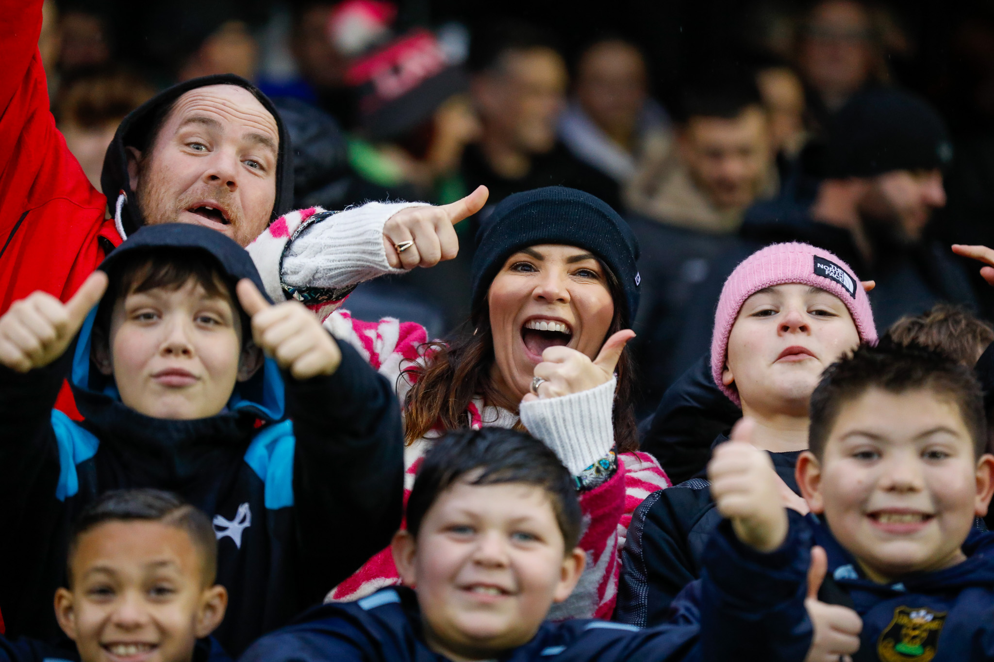 Fans at Brewery Field, Bridgend 