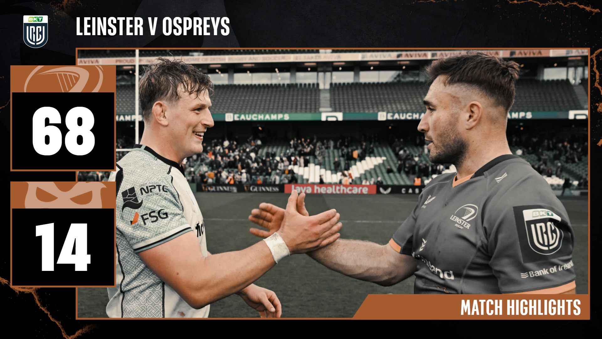 BKT URC R18 Match Highlights | Leinster v Ospreys | 16th May