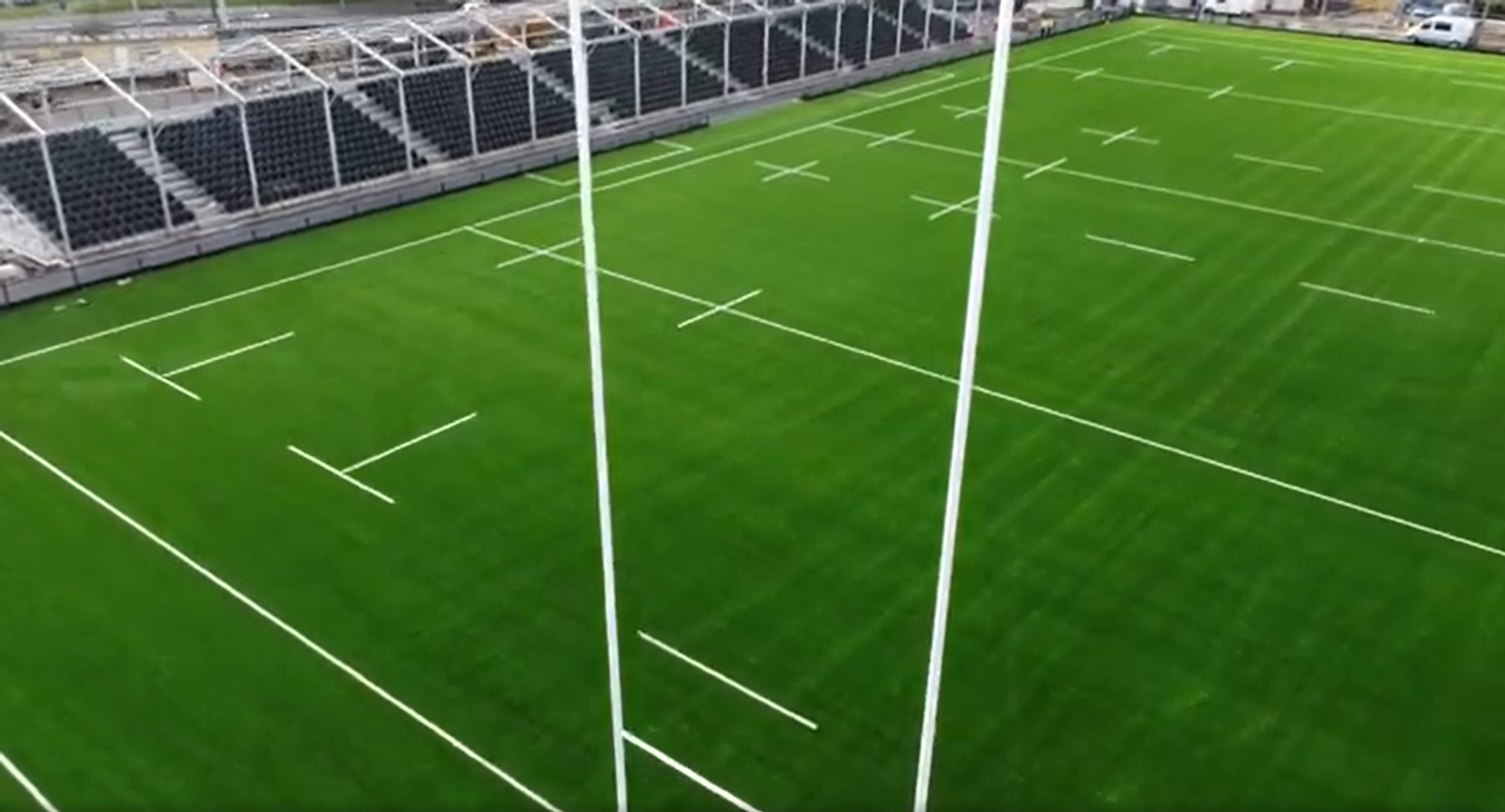 The posts are up at St Helen's and the structure of the JCP solicitors stand in place 