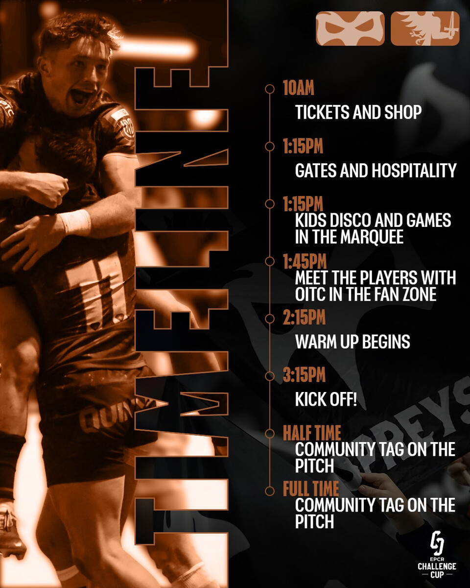 What's on: Ospreys vs Connacht at Brewery Field 