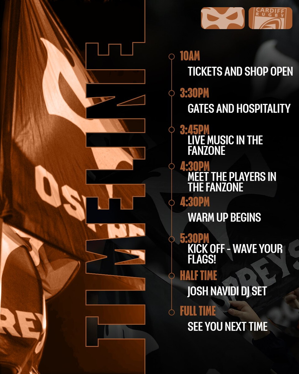 Ospreys vs Cardiff at the Brewery Field 20236 timeline of events 