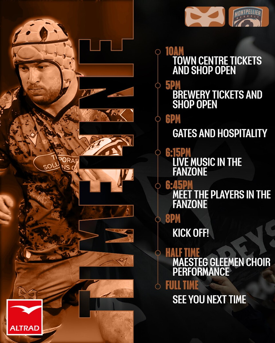 Ospreys vs Montpellier matchday timeline 