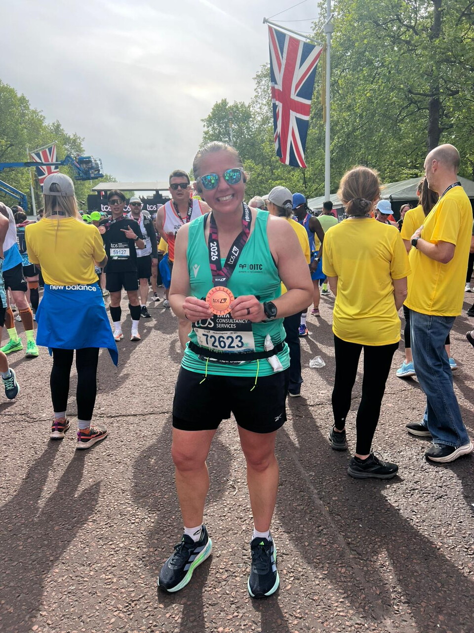 Emma with her London Marathon medal 