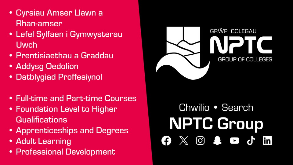 NPTC Ospreys programme ad 2627