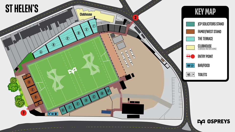 St Helen's Stadium Map