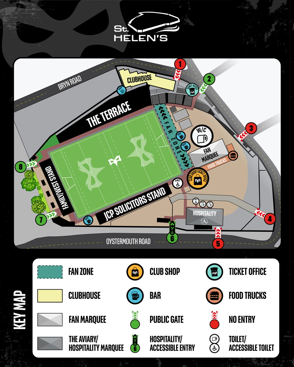 St Helen's stadium map October 2026
