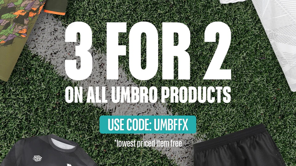 3 for 2 on our Umbro range