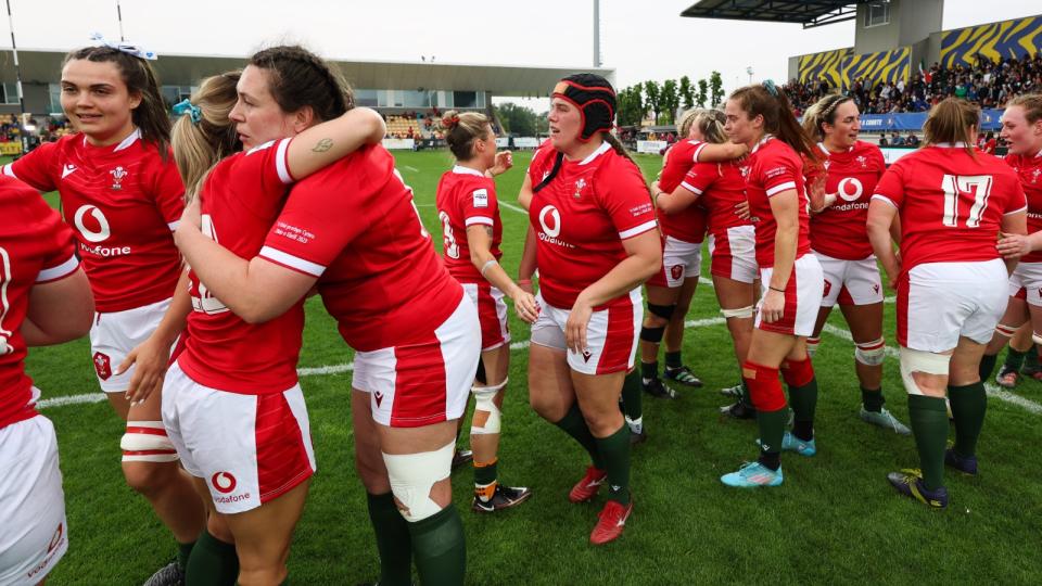 Wales women embrace