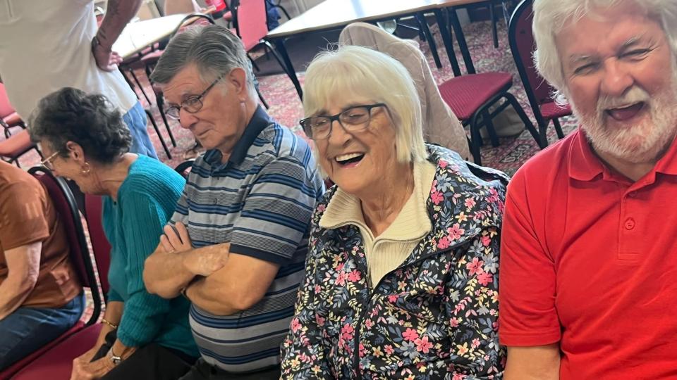 3 participants laughing and enjoying Sporting Memories