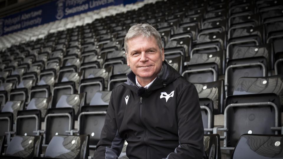 Lance Bradley sat in the Swansea.com Stadium seating bowl