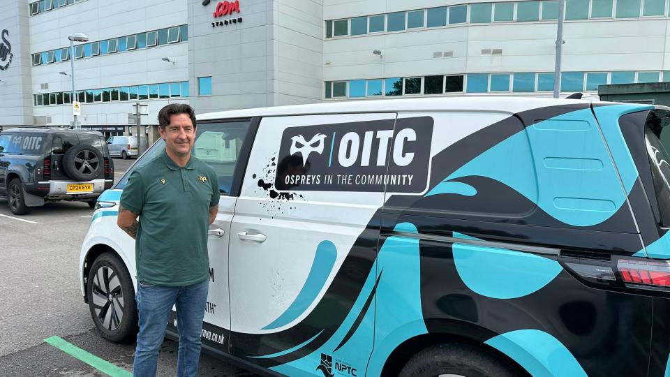 Fundraising Manager Neil Navarra at the Swansea.com Stadium 