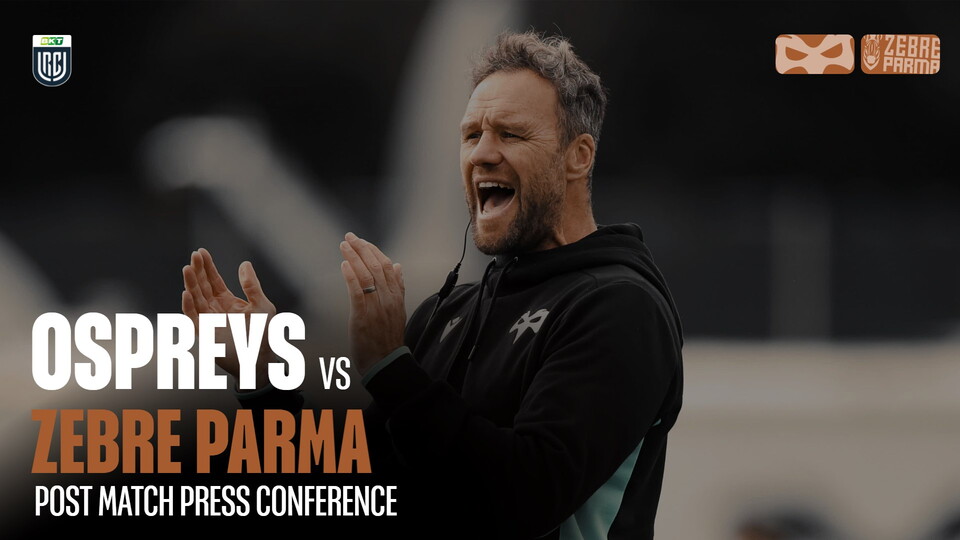 Mark Jones and James Ratti speak to the press following Ospreys home win vs Zebre Parma at the brewery field 