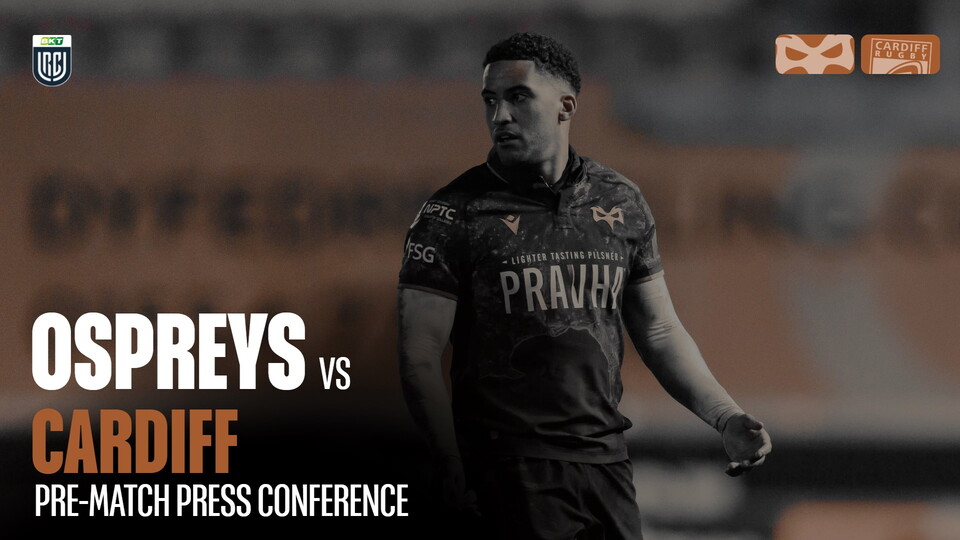 Keelan Giles speaks to the press ahead of the Ospreys Cardiff derby 