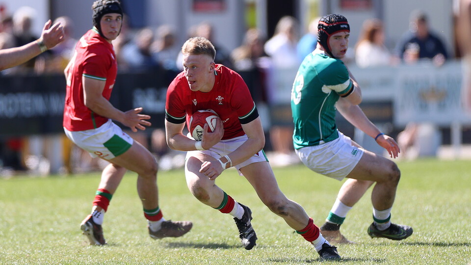 Ospreys' Lewis Edwards on the ball for Wales vs Ireland