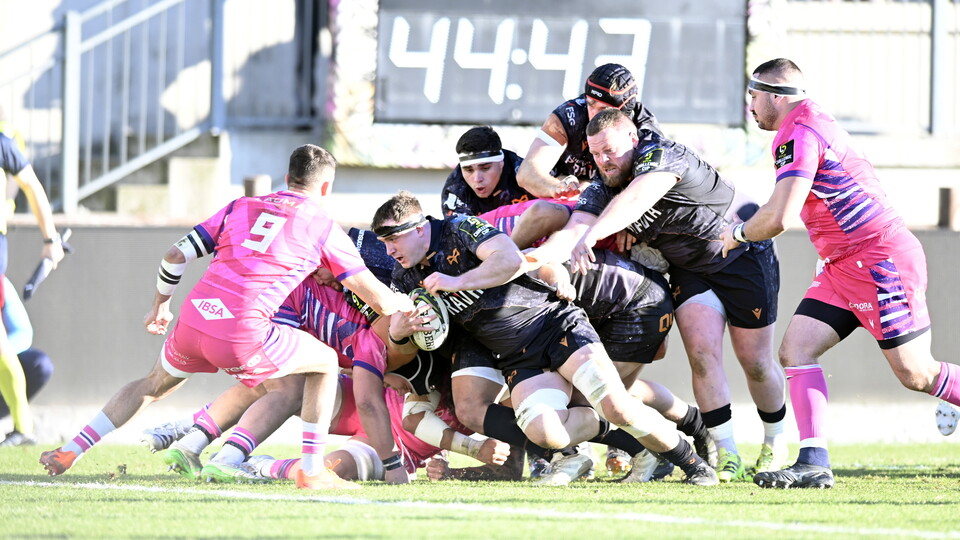 Morgan Morse carries the ball for Ospreys against Zebre Parma in the EPCR Challenge Cup, January 2026
