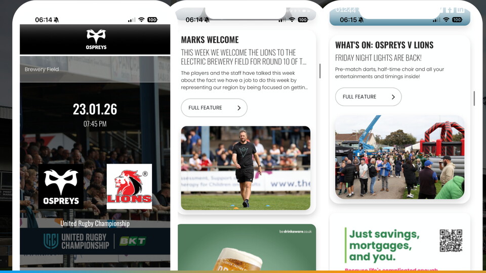 Ospreys vs Lions at the Electric Brewery Field - Matchday programme