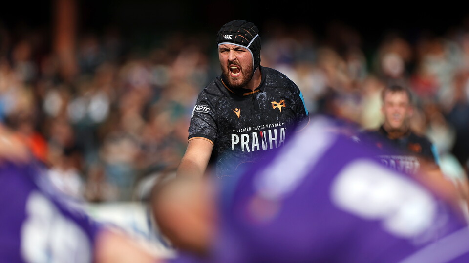 Lewis Jones faces Exeter Chiefs at the Electric Brewery Field in a pre-season friendly 