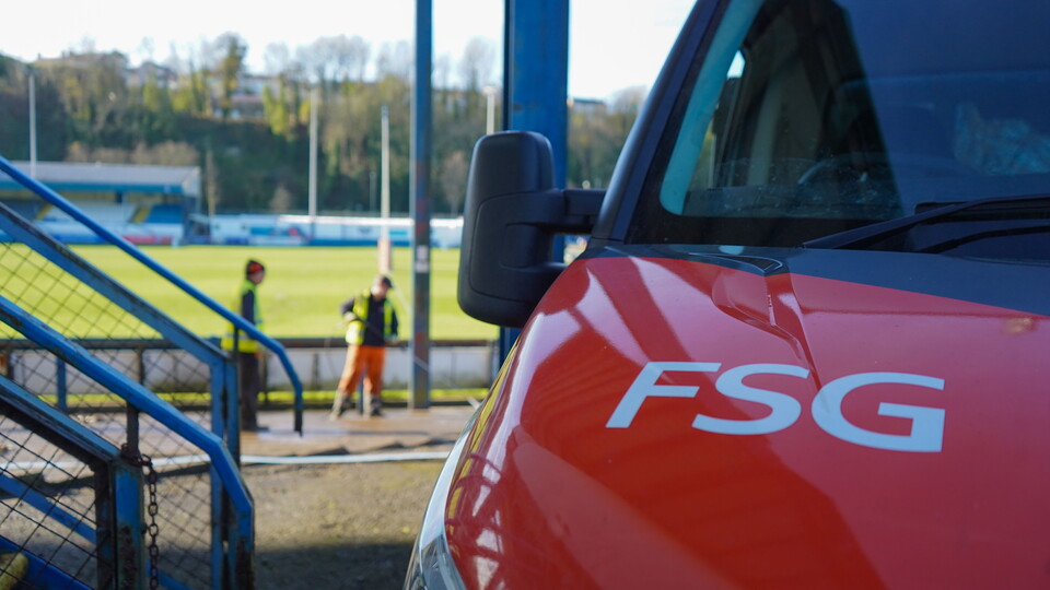 FSG van at the Electric Brewery Field