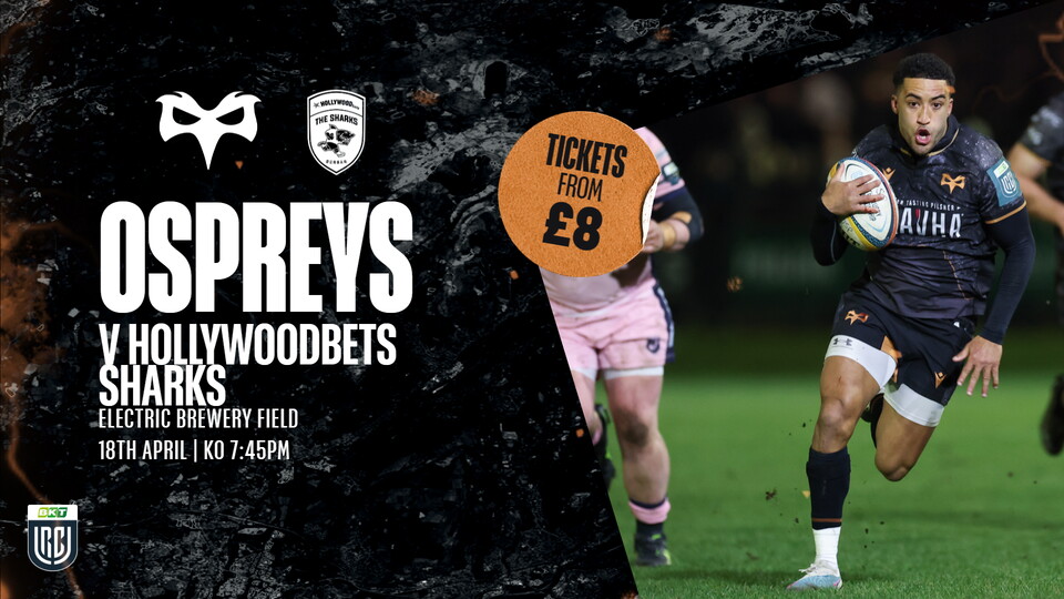 Ospreys vs Hollywoodbets Sharks tickets banner