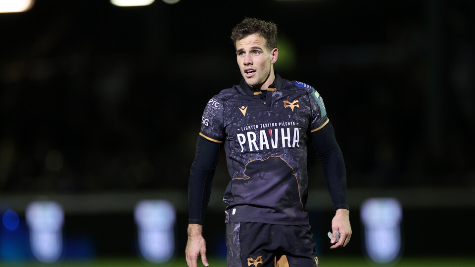 Kieran Hardy at the Electric Brewery Field as Ospreys face Ulster in the BKT United Rugby Championship