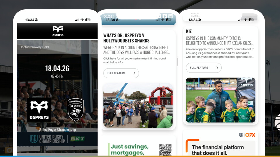 Ospreys vs Hollywoodbets Sharks Matchday Programme BKT United Rugby Championship Electric Brewery Field 18th April 2026