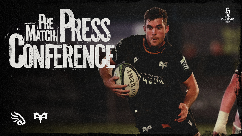 Lawson Creighton speaks to the press ahead of Ospreys EPCR Challenge Cup game vs Black Lion in Tbilisi