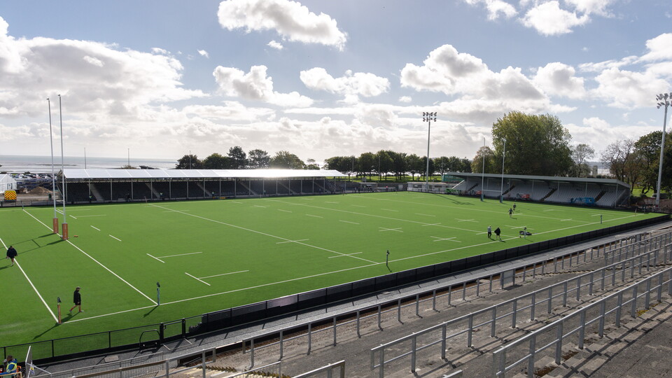 A view across the recently redeveloped St Helen's rugby ground ahead of Swansea RFC's first home game back vs Ebbw Vale in Super Rygbi Cymru