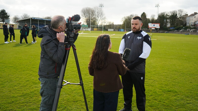 Morgan Morris speaks to the press at St Helen's 