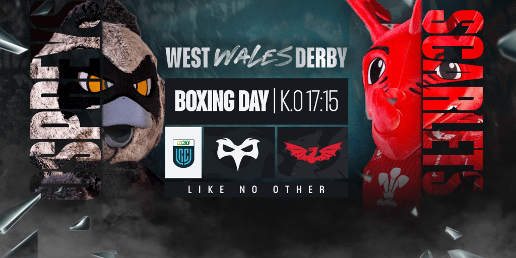 West Wales Derby Battle of the Mascots Ozzy v Cochyn Ospreys